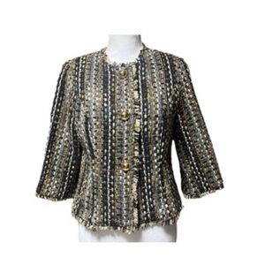 CAbi Black and Gold Tweed Blazer